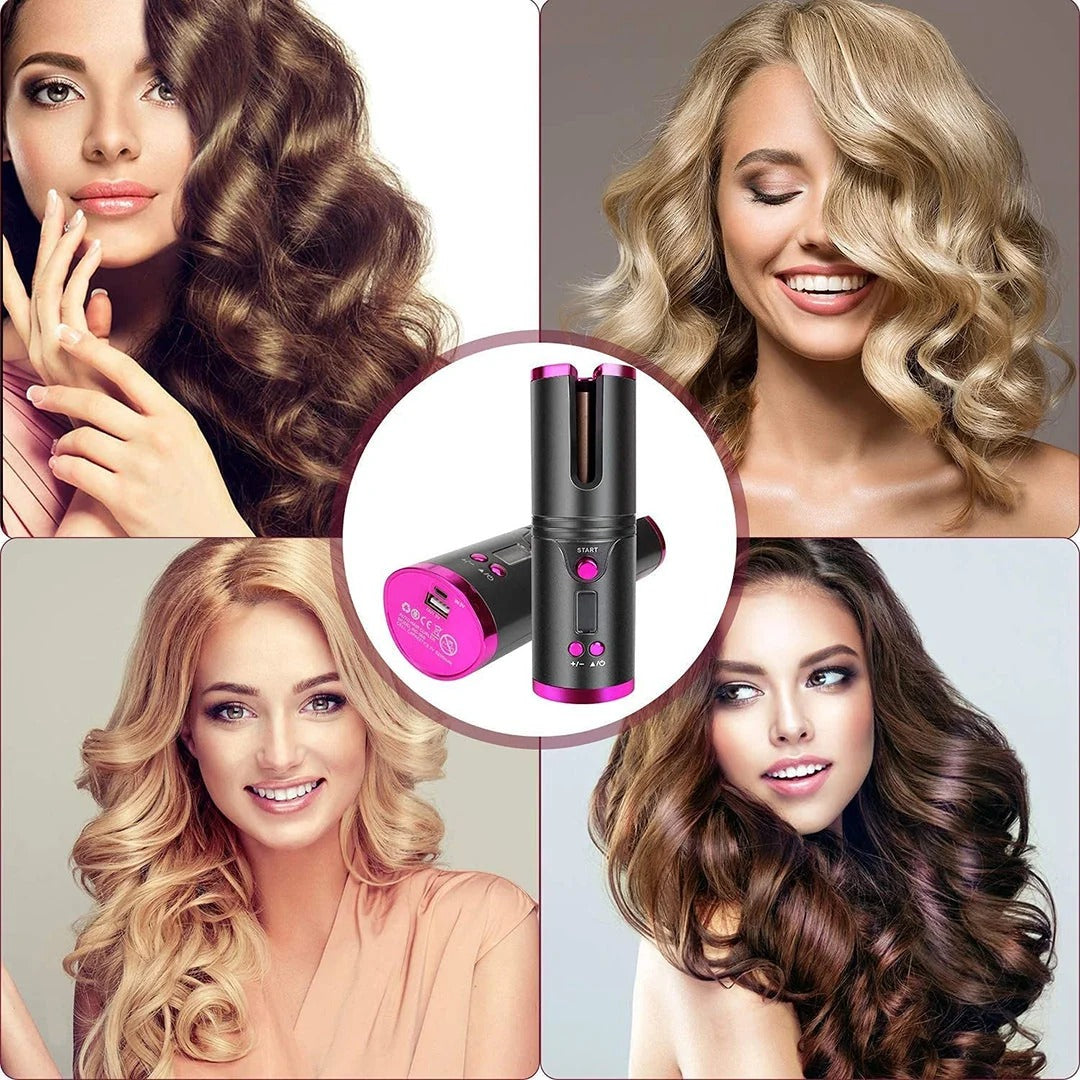 Cordless Automatic Hair Curler – 3 Heat & Timer Settings