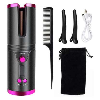 Cordless Automatic Hair Curler – 3 Heat & Timer Settings
